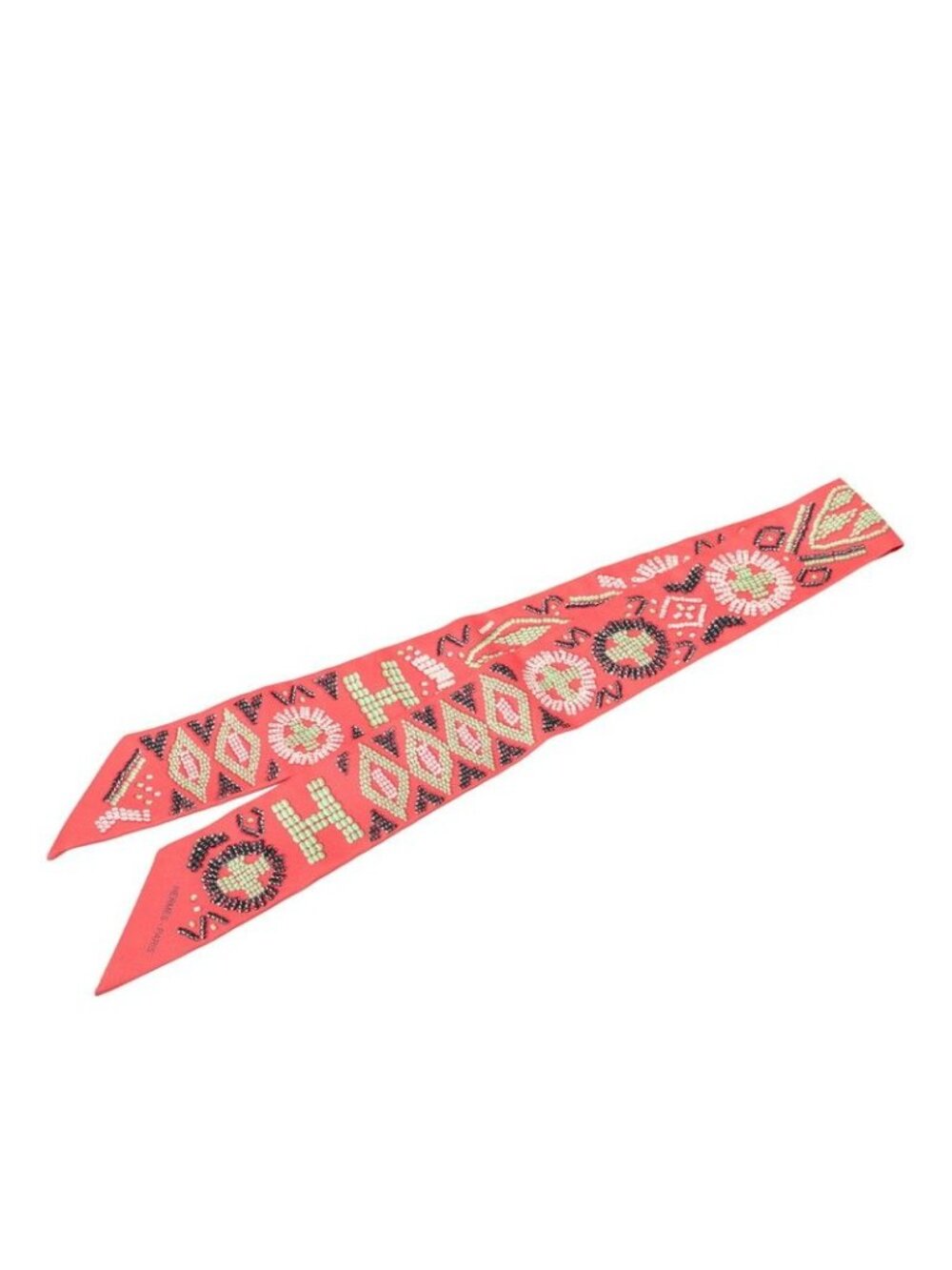 Hermes Twilly Kelly en Perles Scarf Pink Silk